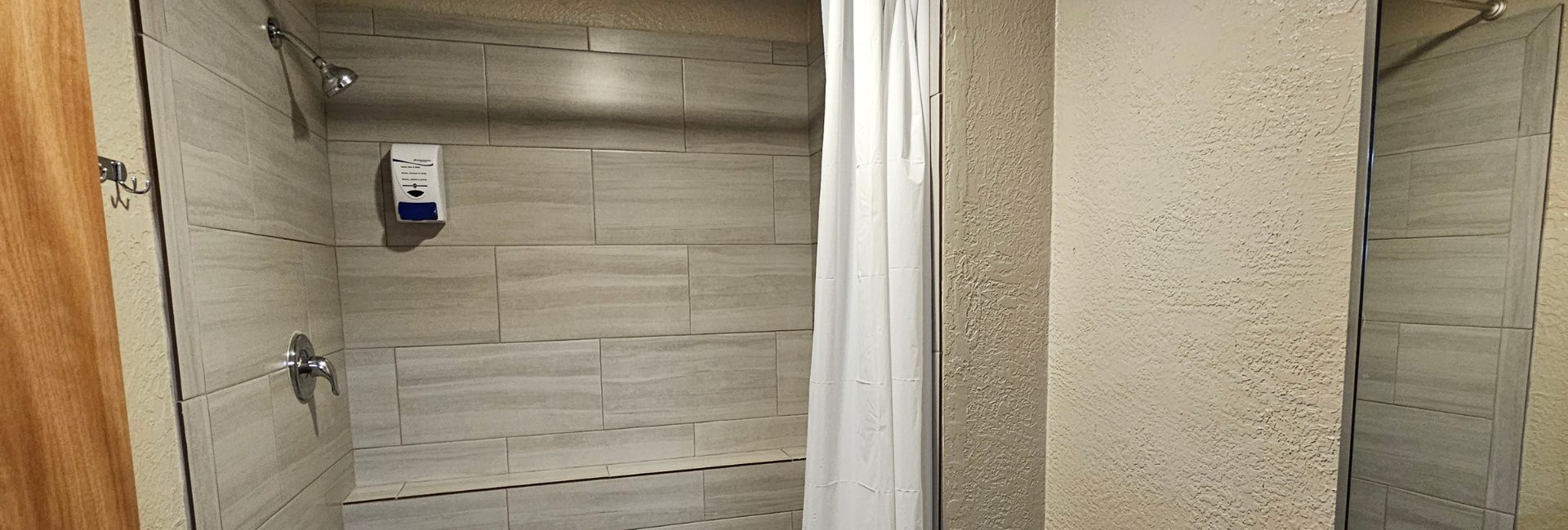 a private shower and locker room at a midtown albuquerque gym