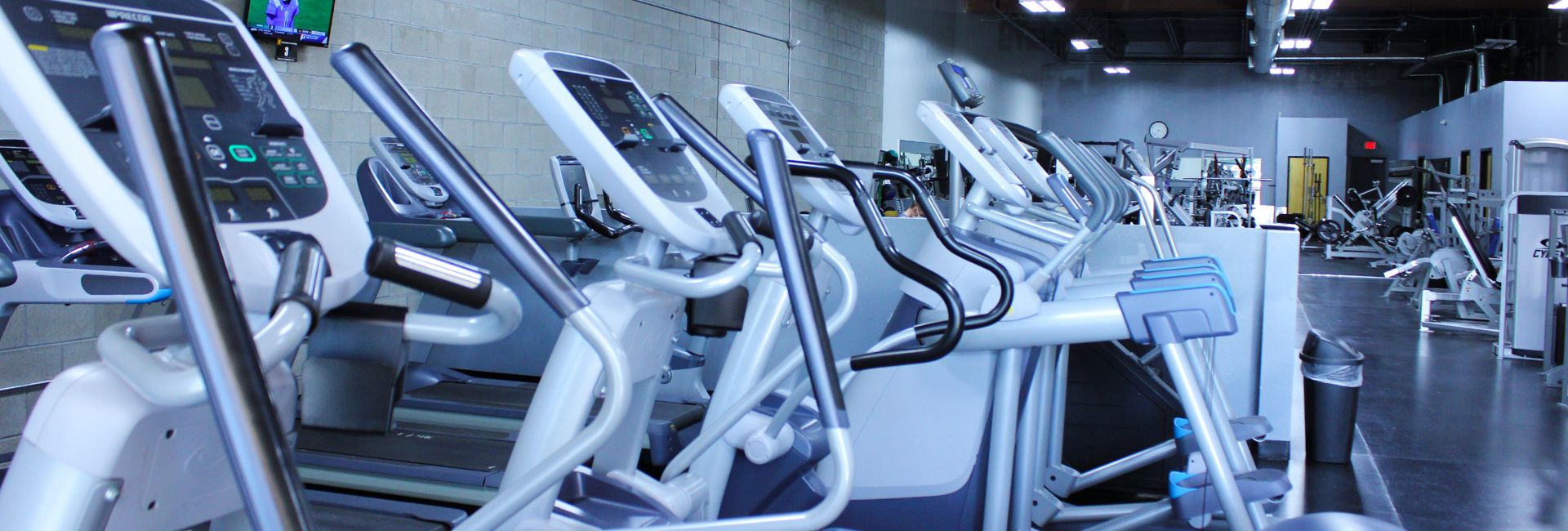 a row of cardio equipment in a Ventana gym in Albuquerque