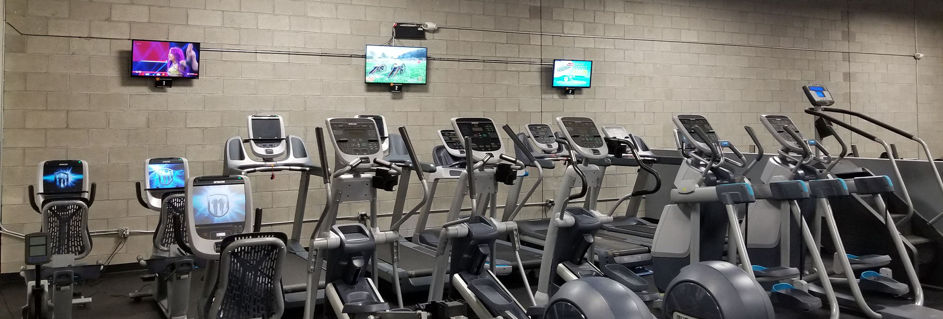 rows of cardio machines in a gym near me in Albuquerque
