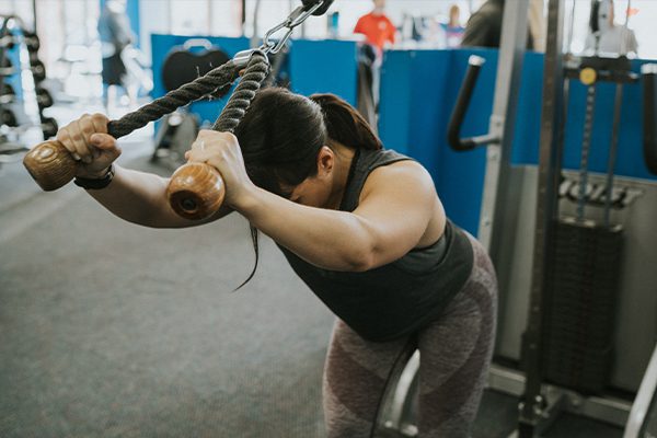 woman working out in modern gym in Albuquerque